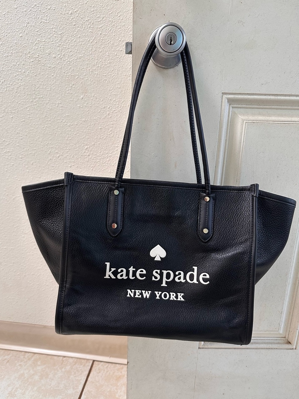 Kate Spade Ella black pebbled Tote Bag